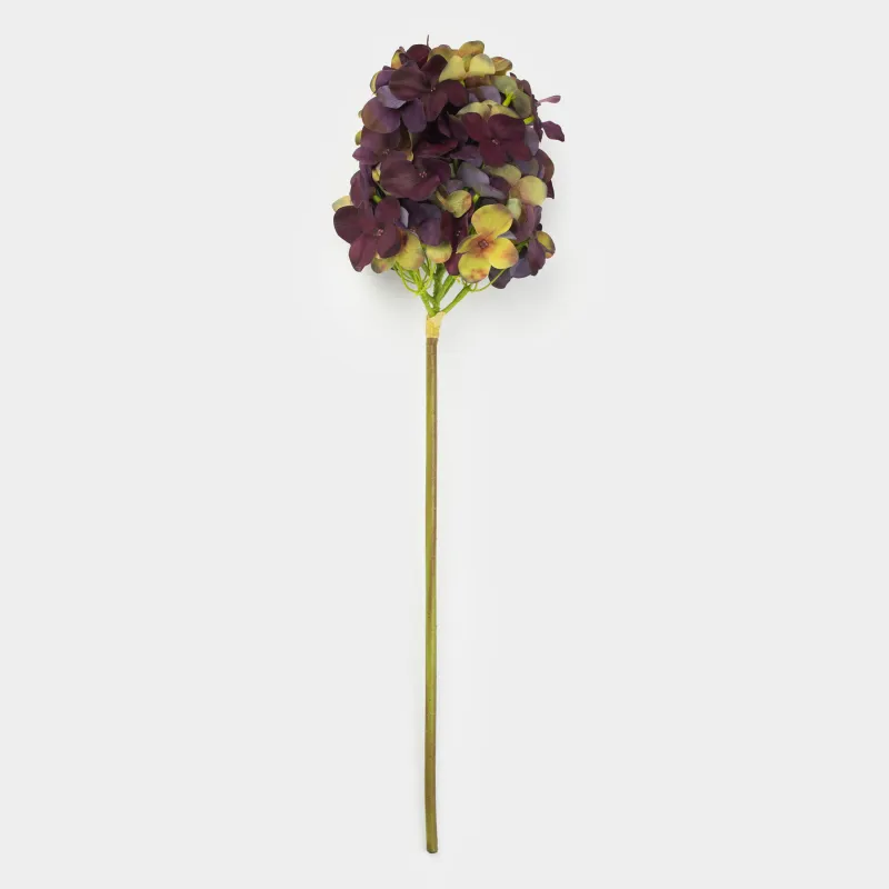 Decorative branch, 56 cm, polyester / metal, Purple hydrangea, Flower garden
