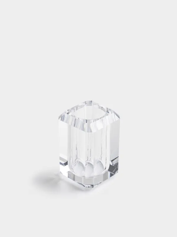 Toothbrush cup, 11 cm, Glass, Facets, Shower Crystal Glance, image-1