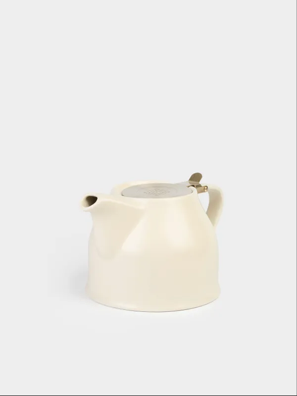 Teapot, 1 l, ceramic / steel, milky-golden, Kettle ceramo, image-3