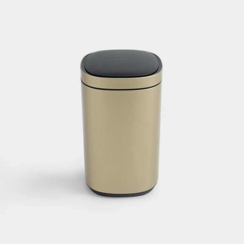Trash can, 30 l, touch-sensitive, steel/plastic, gold, Sensor bin
