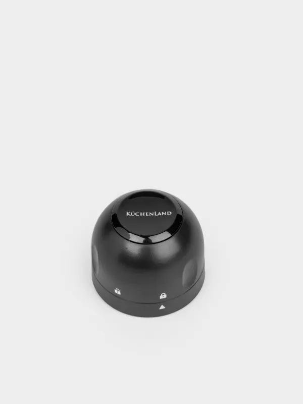 Bottle stopper, 4 cm, with locking mechanism, plastic, black, Dome, Bar, image-1