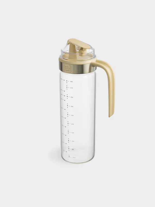 Oil or vinegar container, 550 ml, with handle, glass / plastic, milky, Milk kitchen, image-1