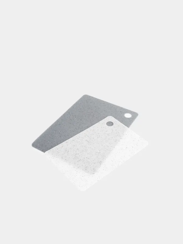 Cutting board, 19/24 cm, 2 pcs, plastic, rectangular, gray, speckled, Speck, image-1