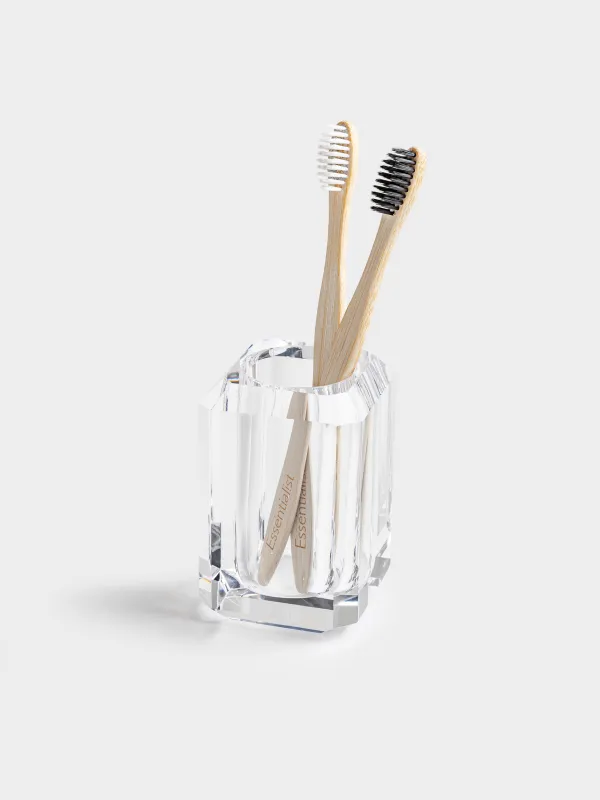 Toothbrush cup, 11 cm, Glass, Facets, Shower Crystal Glance, image-3