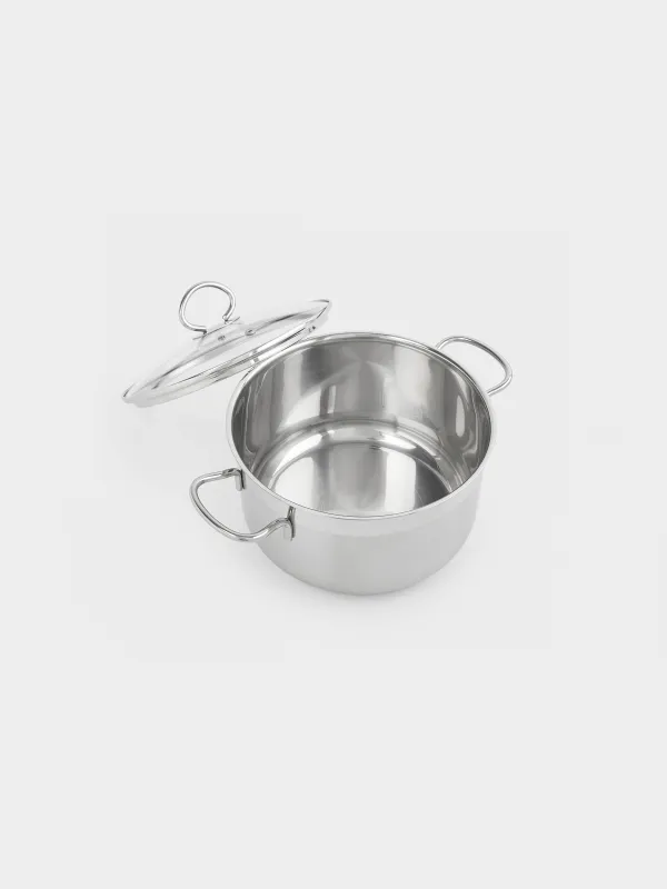 Pan, 20 cm, 3.5 l, with lid, steel / glass, Egoist lite, image-2