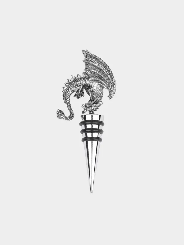 Wine bottle stopper, 12 cm, metal, Dragon rainira, image-0