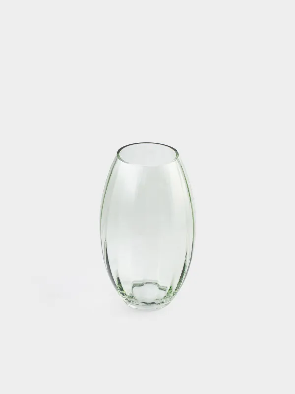 Flower vase, 24 cm, glass, green, Ledge color, image-1