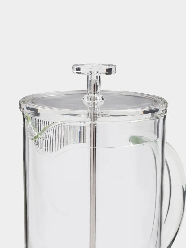 French press, 1 l, glass B / steel, Clear, image-1