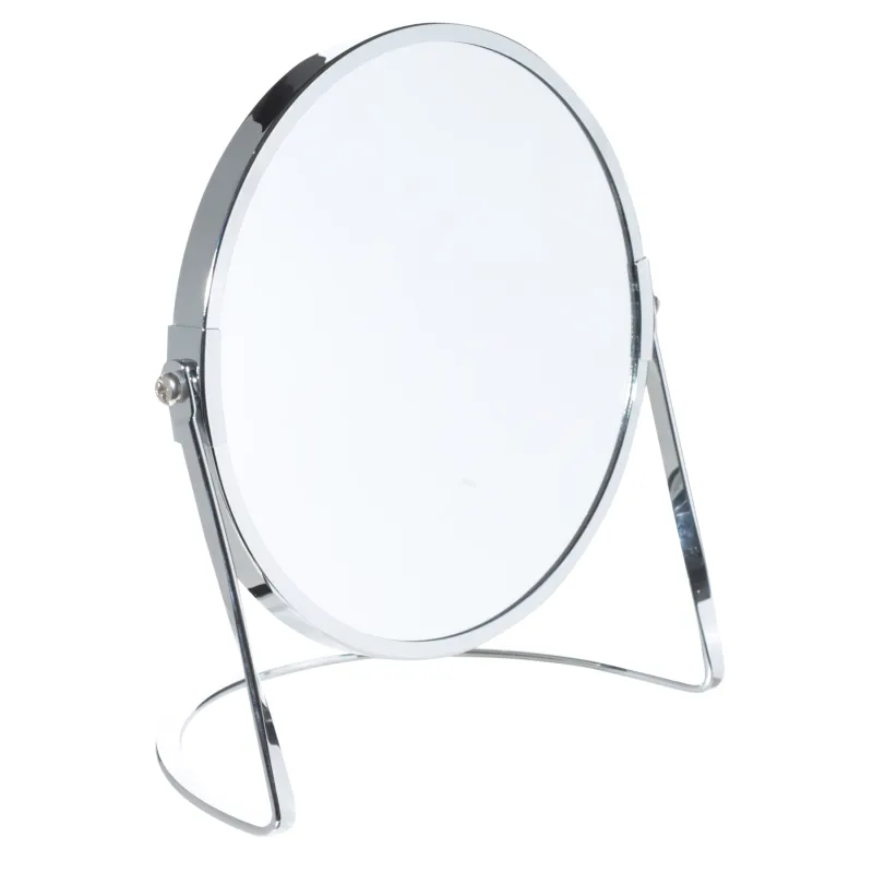 Table mirror, 20x17 cm, double-sided, metal, round, Fantastic, image-0