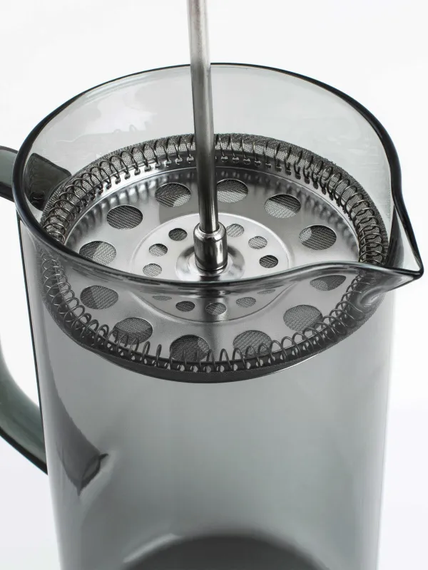 French press, 1,2 l, used glass / steel, grey, Flavor, image-1