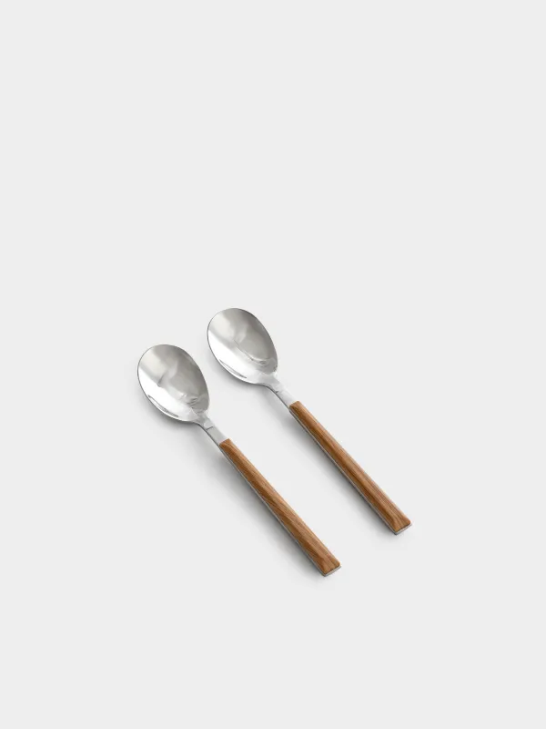 Tea spoon, 2 pcs, steel/plastic, brown, Prague, image-1