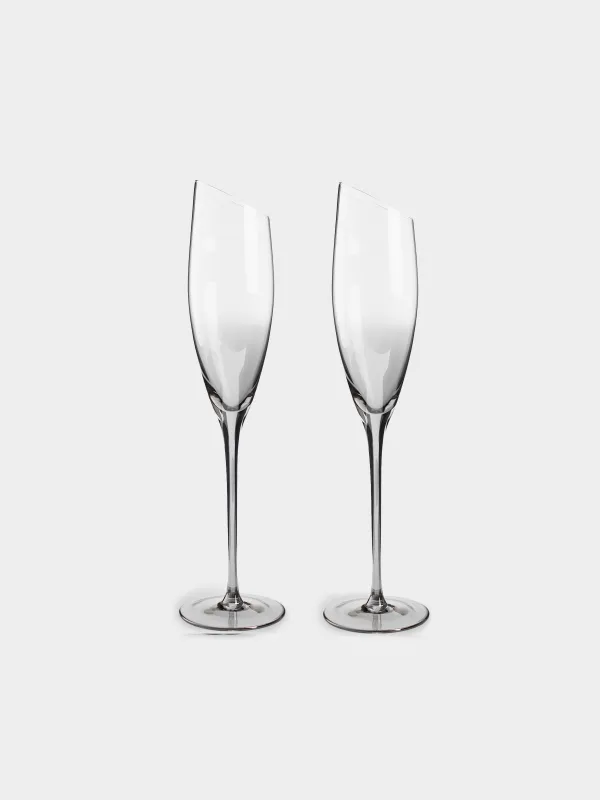 Drinking glass, 180 ml, 2 pcs, crystal glass, grey, Charm L Color, image-0