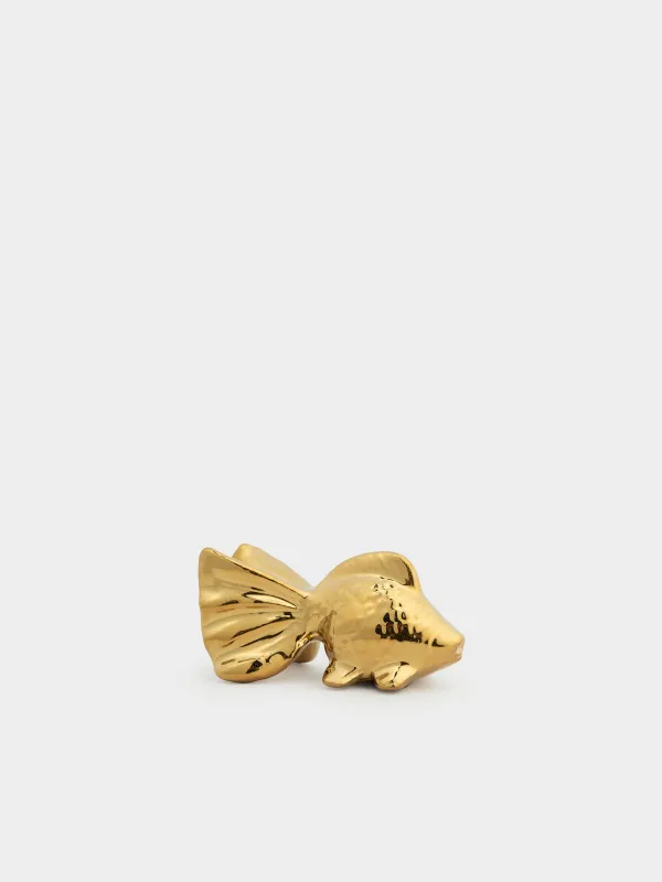 Figurine, 5 cm, porcelain P, golden, Fish, Goldfish, image-4