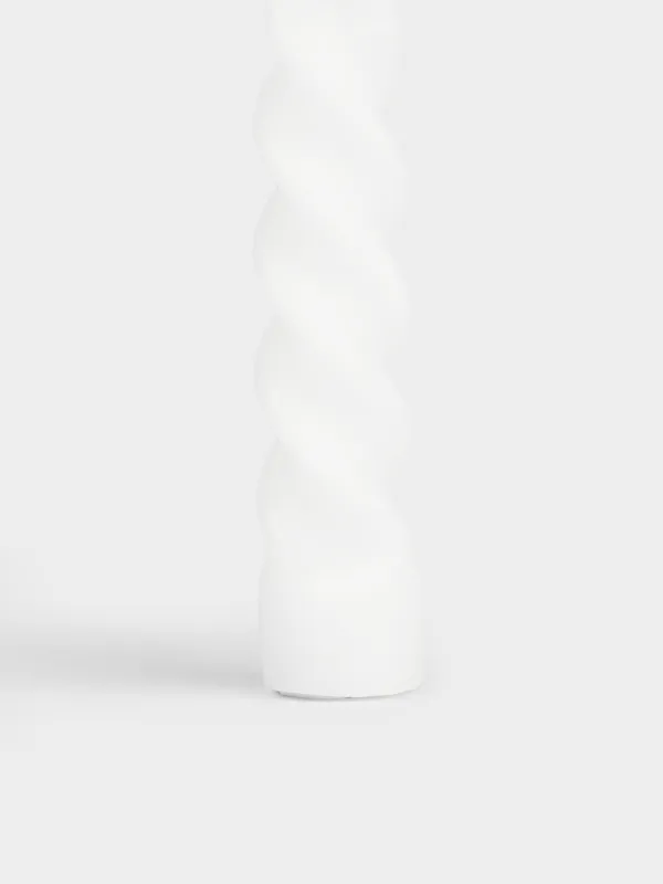 Candle, 20 cm, thin, milky, Spiral, Spiral shape, image-2
