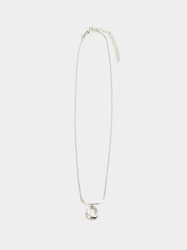 Chain, 47 cm, with pendant, metal, Silver, Jewelry, image-0