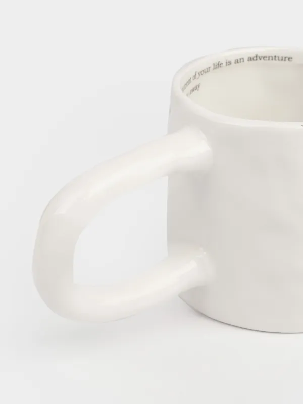 Mug, 500 ml, ceramic, milky, The taste of life, Crumple font, image-4