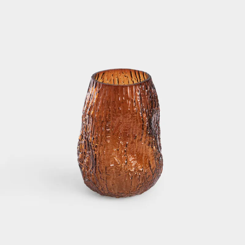 Flower vase, 24 cm, glass, brown, Frozen