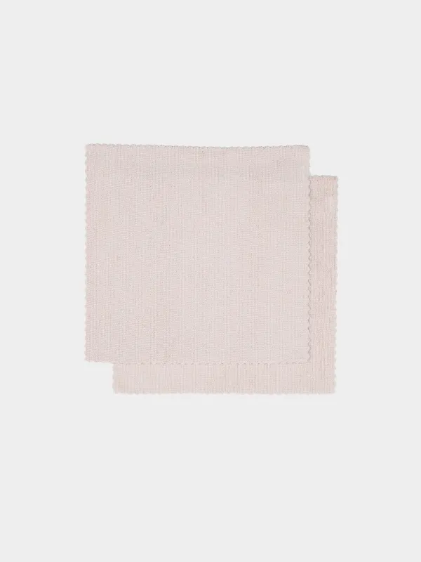 Cleaning cloth, 32x32 cm, 2 pcs, microfiber with lint, beige-pink, Clean, image-0