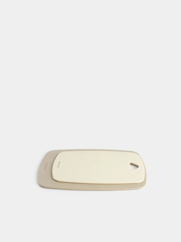 Cutting board, 30/35 cm, 2 pcs, plastic, milk/gray-brown, Soft kitchen, image-3