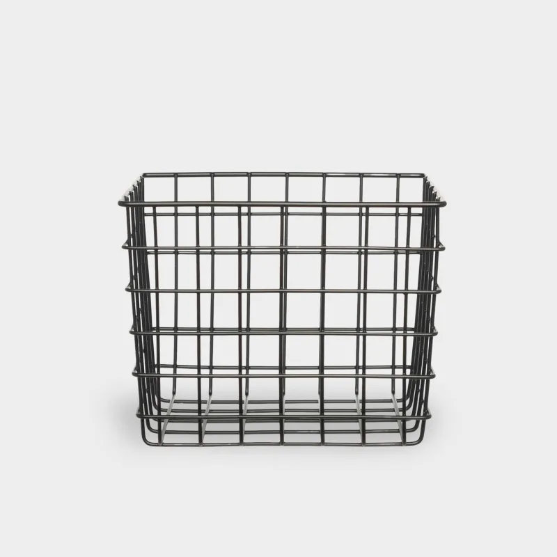 Storage basket, 16x13x13 cm, metal, rectangular, black, Twist black
