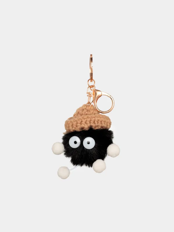 Keychain, 8 cm, soft, polyester / metal, black, Keychain toy, image-0