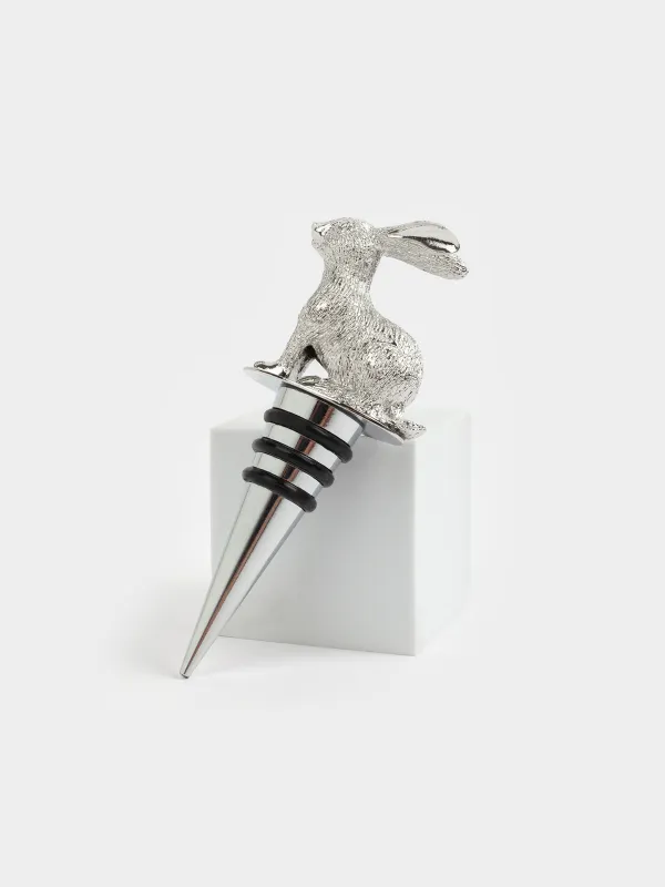 Beverage bottle stopper, 11 cm, Metal, Rabbit, Rabbit, image-2
