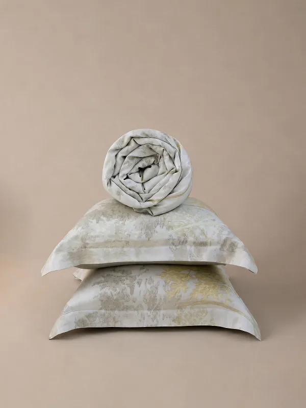 Bed linen, Euro, Tencel 300 TS, grey-menthol, Branches, Tencel, image-4