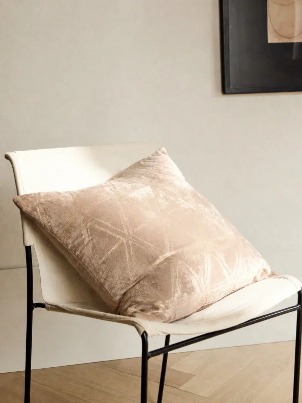 Decorative pillow, 45x45 cm, velvet, grey, Golden patterns, Abstract, image-2