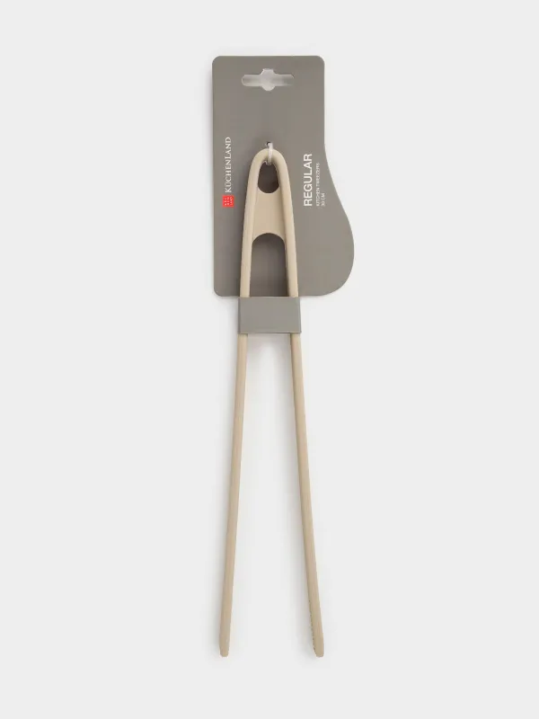 Kitchen tweezers, 30 cm, silicone, gray-brown, Soft kitchen, image-4