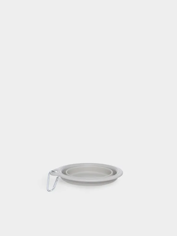 Pet bowl, 14x15 cm,420 ml, travel, folding, plastic / rubber, grey, Fast pet, image-1