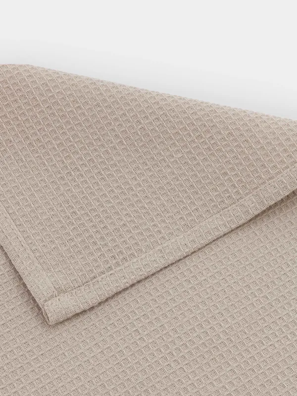 Kitchen towel, 40x60 cm, 3 pcs, cotton, menthol/brown / beige, Waffle, image-3