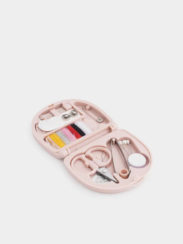 Sewing and needlework set, 7x6 cm, 20 items, in a case, plastic / metal, powder,Thread, image-0