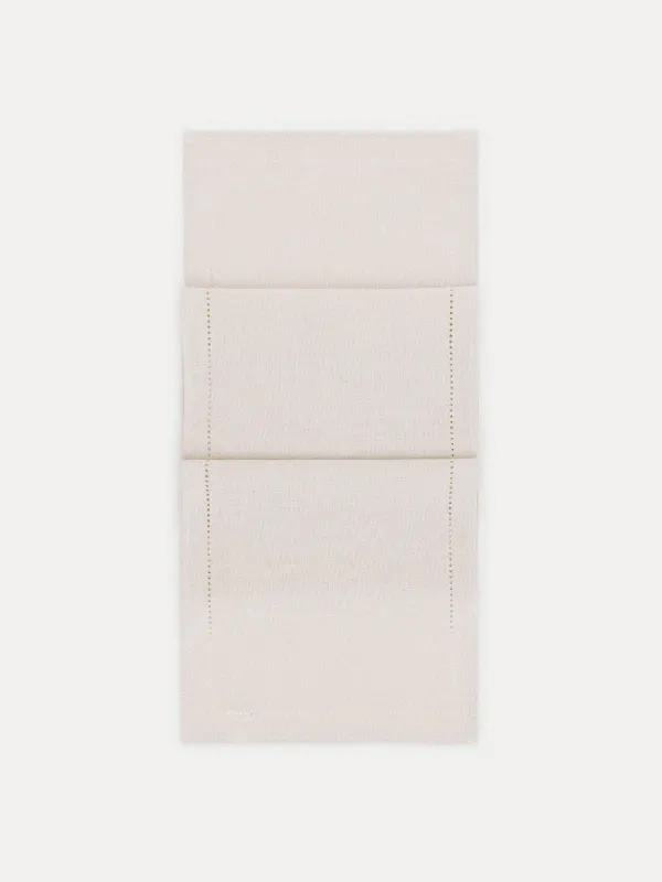 Table runner, 40x160 cm, polyester, silver-cream, Hemstitch, image-0