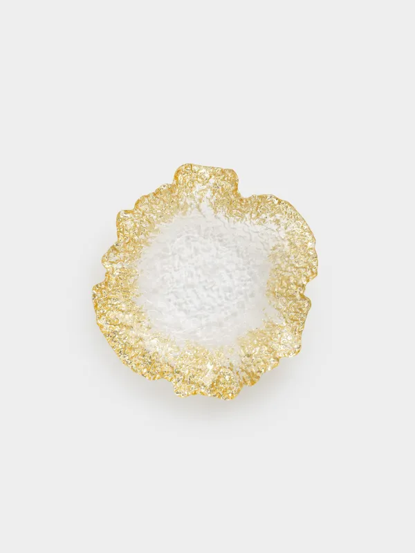 Fruit vase, 28x7 cm, glass R, champagne, Wavy edges, Felsen, image-3