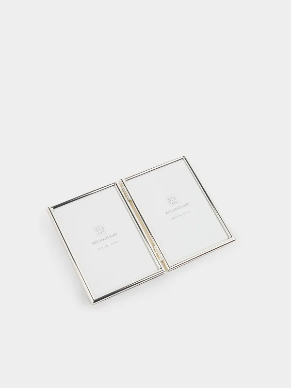 Photo frame, 19x13 cm, 2 photos, metal / glass, silver, Fantastic, image-3