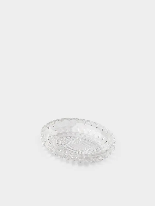 Soap dish, 13x10 cm, glass, oval, Diamond lights, image-1