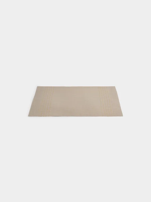 Placemat, 30x45 cm, PVC / polyester, rectangular, sand, Golden lines, Solid, image-1