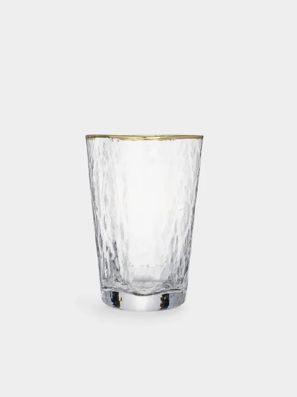 Glass, 13 cm, 400 ml, 2 pcs, glass, with golden edging, Triangle Gold, image-2