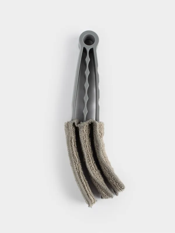 Cleaning brush for blinds and radiator batteries, 21x6 cm, microfiber / plastic, grey, Clean, image-0
