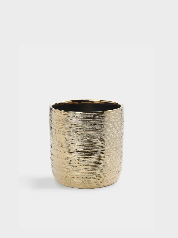 Planters, 18x18 cm, ceramic, golden, Galore, image-0