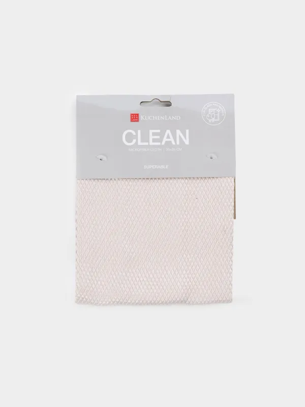 Cloth for glass/plastic/mirrors, 35x35 cm, microfiber, Fish scales, beige-pink, Clean, image-2