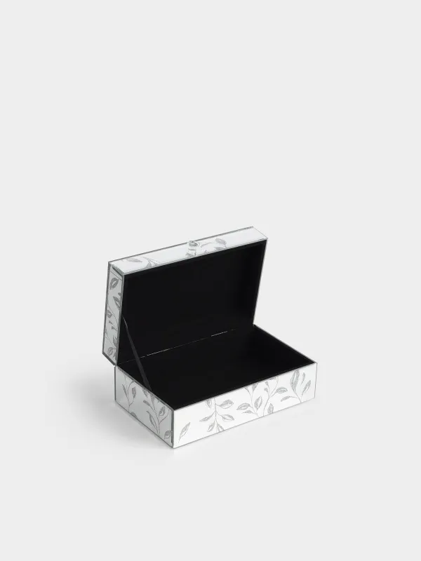 Jewelry box, 21x9 cm, glass, Mirror, Branches, Glossy, image-3