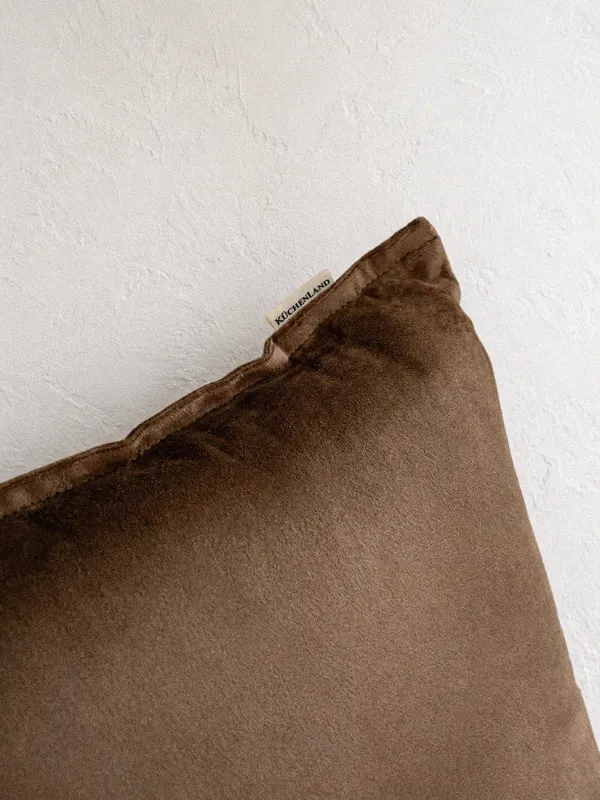 Decorative pillow, 45x45 cm, velvet, brown, Silk velvet, image-2