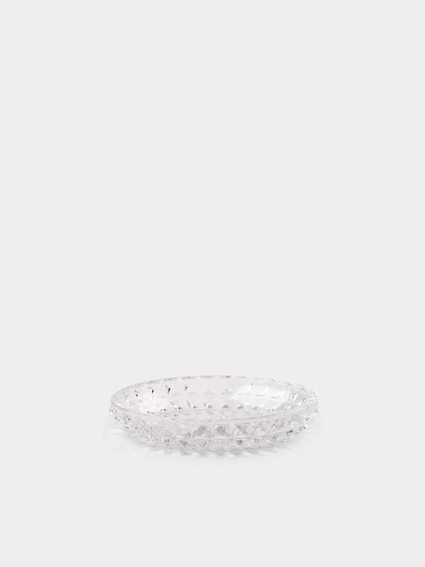 Soap dish, 13x10 cm, glass, oval, Diamond lights, image-0