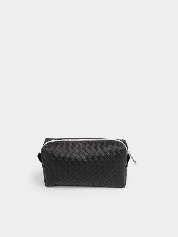 Makeup bag, 18х11 cm, polyurethane, black, Sennit, image-5