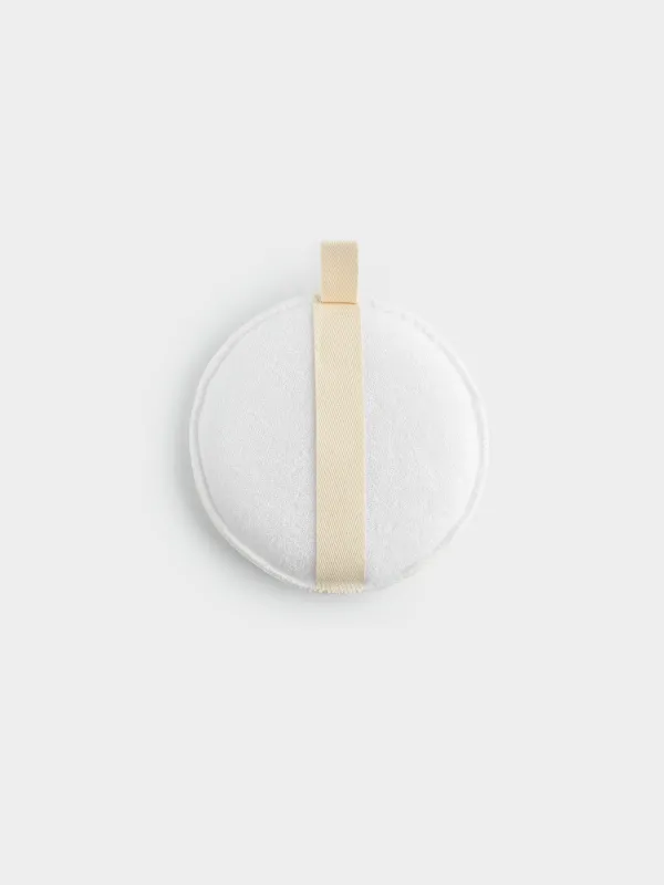 Washcloth-sponge for washing face and body, 13 cm, with holder, polyester / nylon, milky, Unique spa, image-1