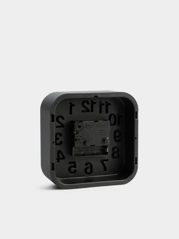 Alarm clock, 13 cm, plastic / glass, square, Black, Dial, image-5