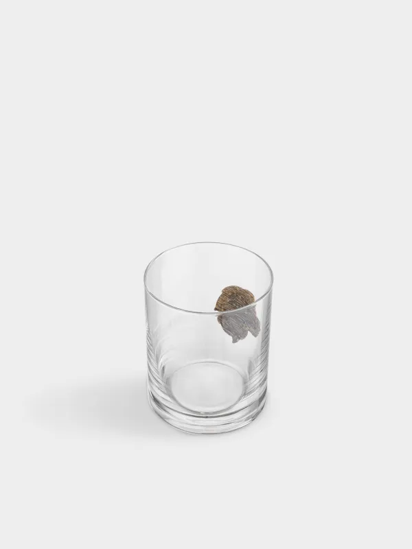 Drinking glass, 10 cm, 340 ml, glass/metal, golden, Leo, Zodiac, image-2