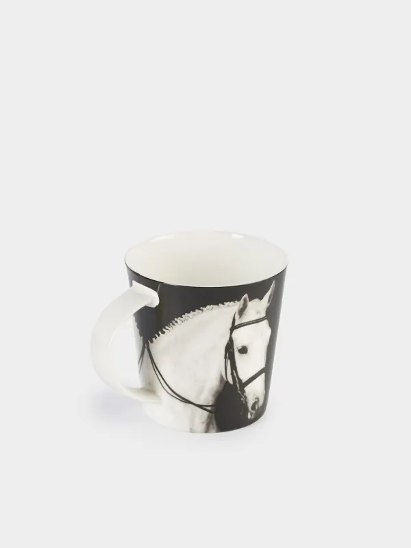 Mug, 450 ml, Porcelain F, black, Horse, Horse, image-1
