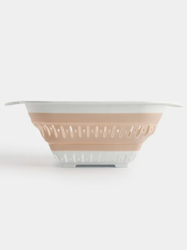 Colander, 22x22 cm, foldable, plastic / rubber, square, beige, Foldaway, image-2